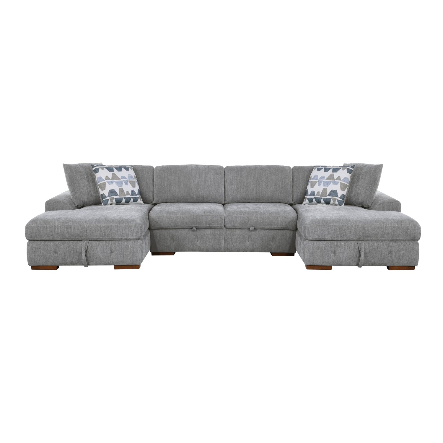 9624GY*3LCRC (3)3-Piece Sectional with Left and Right Chaise - 9624GY*3LCRC