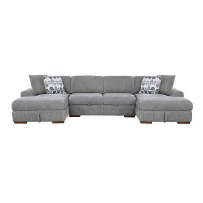 9624GY*3LCRC (3)3-Piece Sectional with Left and Right Chaise - 9624GY*3LCRC