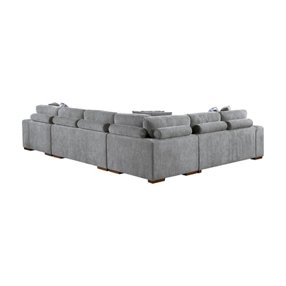 9624GY*52LRC (5)5-Piece Sectional with Right Chaise and Storage Ottoman - 9624GY*52LRC