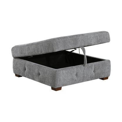 9624GY*5LC2R (5)5-Piece Sectional with Left Chaise and Storage Ottoman - 9624GY*5LC2R