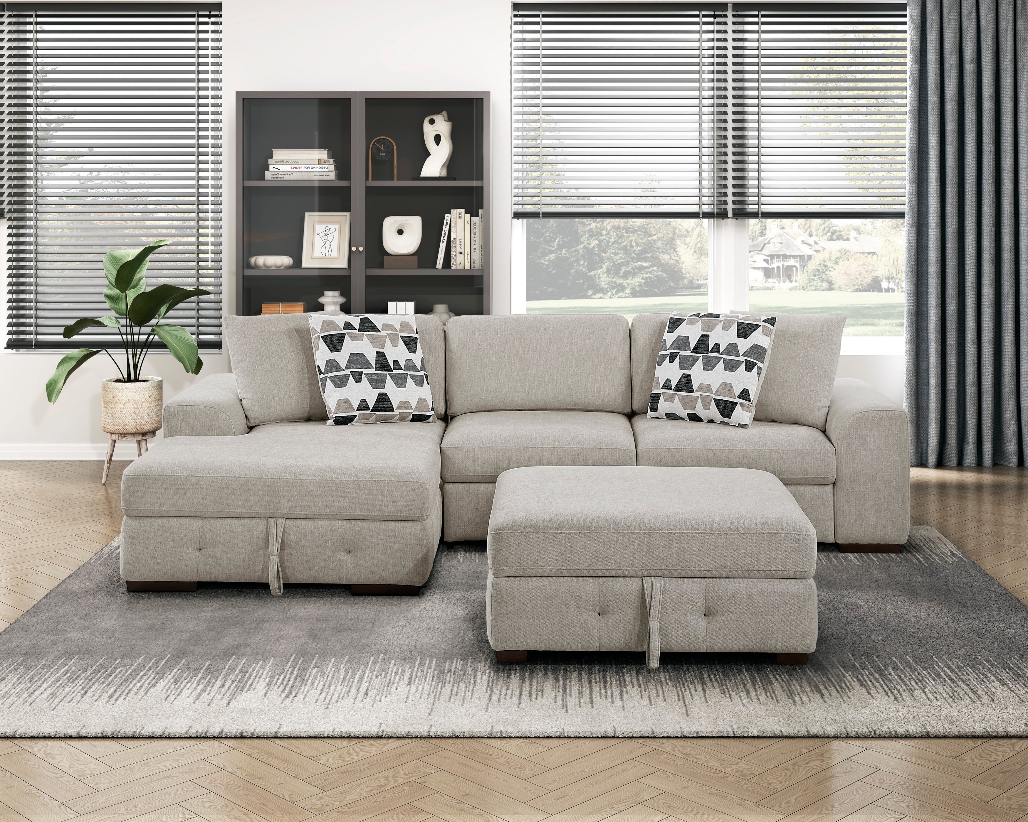 9624TP*3LC2R (3)3-Piece Sectional with Left Chaise and Ottoman - 9624TP*3LC2R