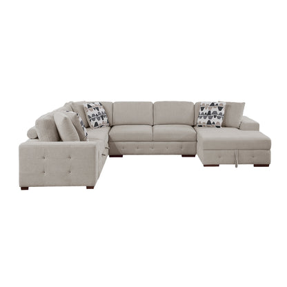 9624TP*52LRC (5)5-Piece Sectioanl with Right Chaise and Storage Ottoman - 9624TP*52LRC