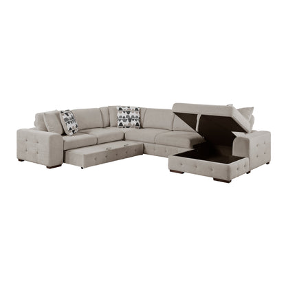 9624TP*52LRC (5)5-Piece Sectioanl with Right Chaise and Storage Ottoman - 9624TP*52LRC