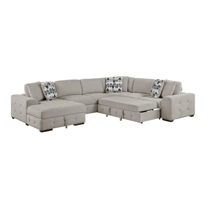 9624TP*5LC2R (5)5-Piece Sectioanl with Left Chaise and Storage Ottoman - 9624TP*5LC2R