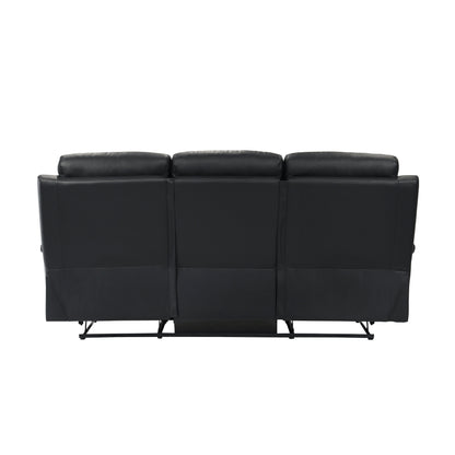 Hancock Black Leather Double Reclining Living Room Set from Homelegance - Luna Furniture