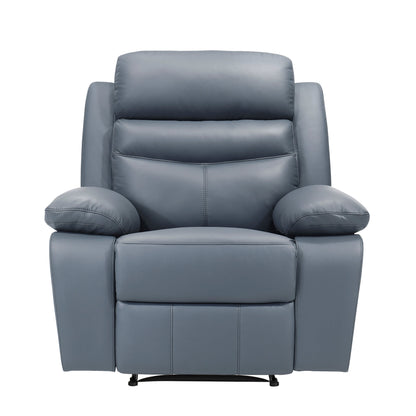 Hancock Blue Leather Double Reclining Living Room Set from Homelegance - Luna Furniture