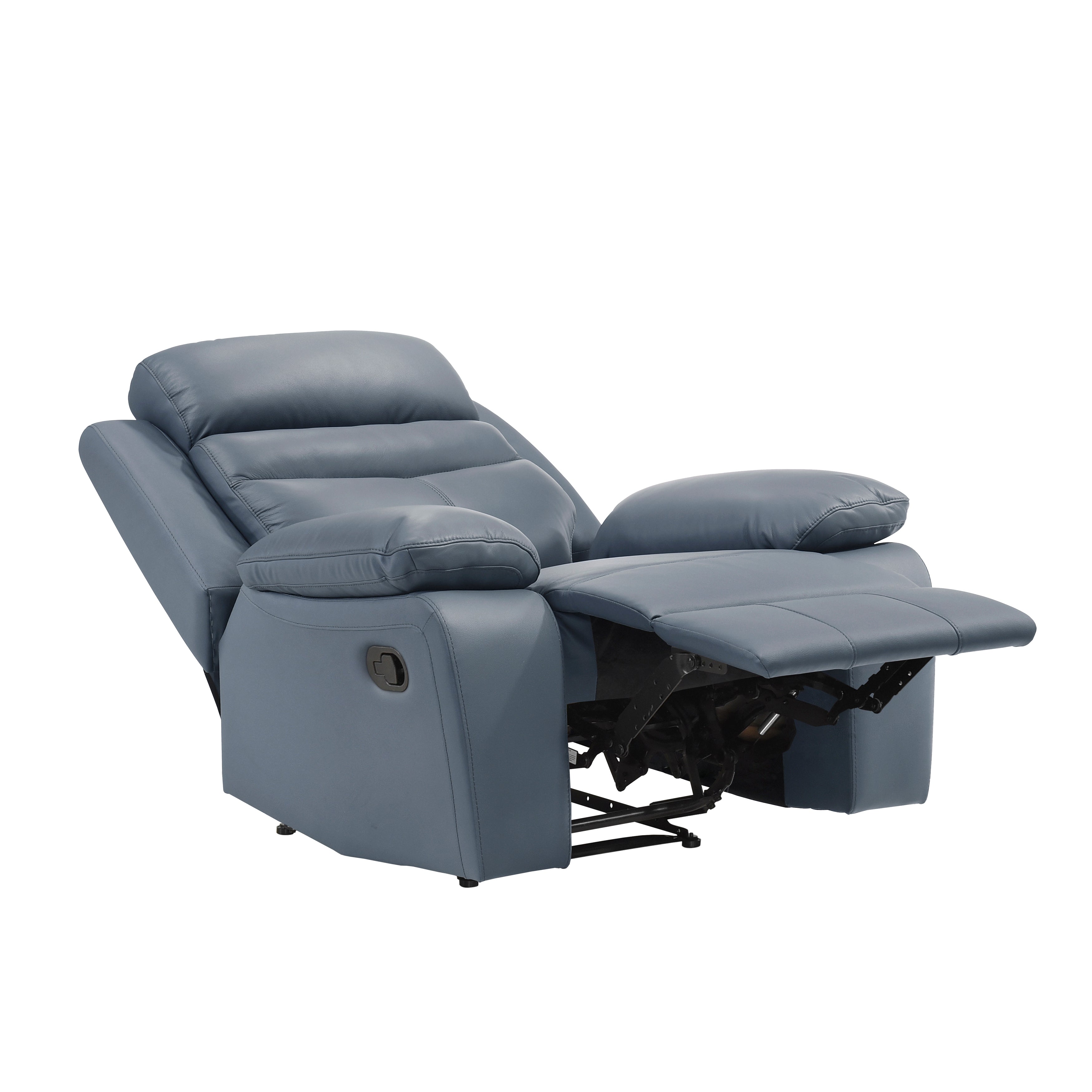 Hancock Blue Leather Double Reclining Living Room Set from Homelegance - Luna Furniture