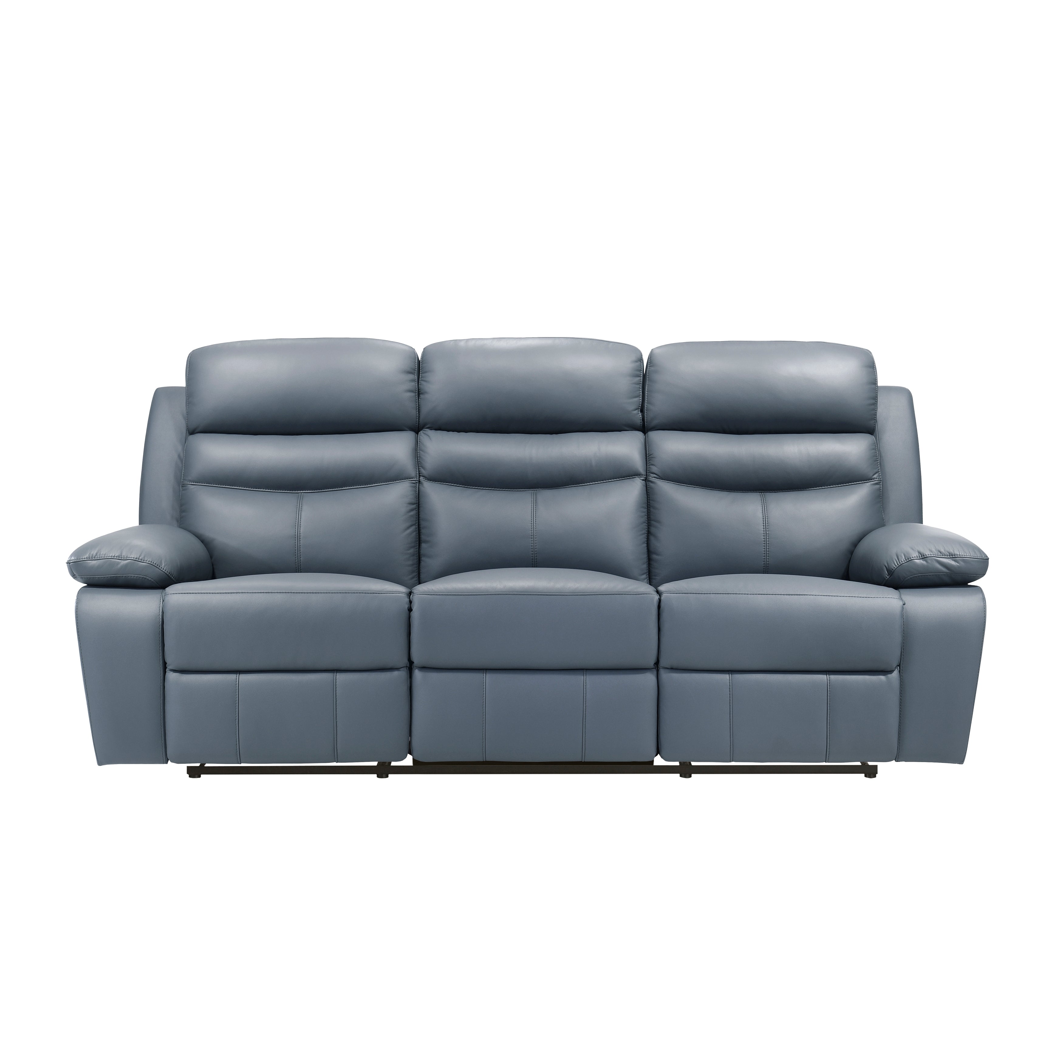 Hancock Blue Leather Double Reclining Living Room Set from Homelegance - Luna Furniture