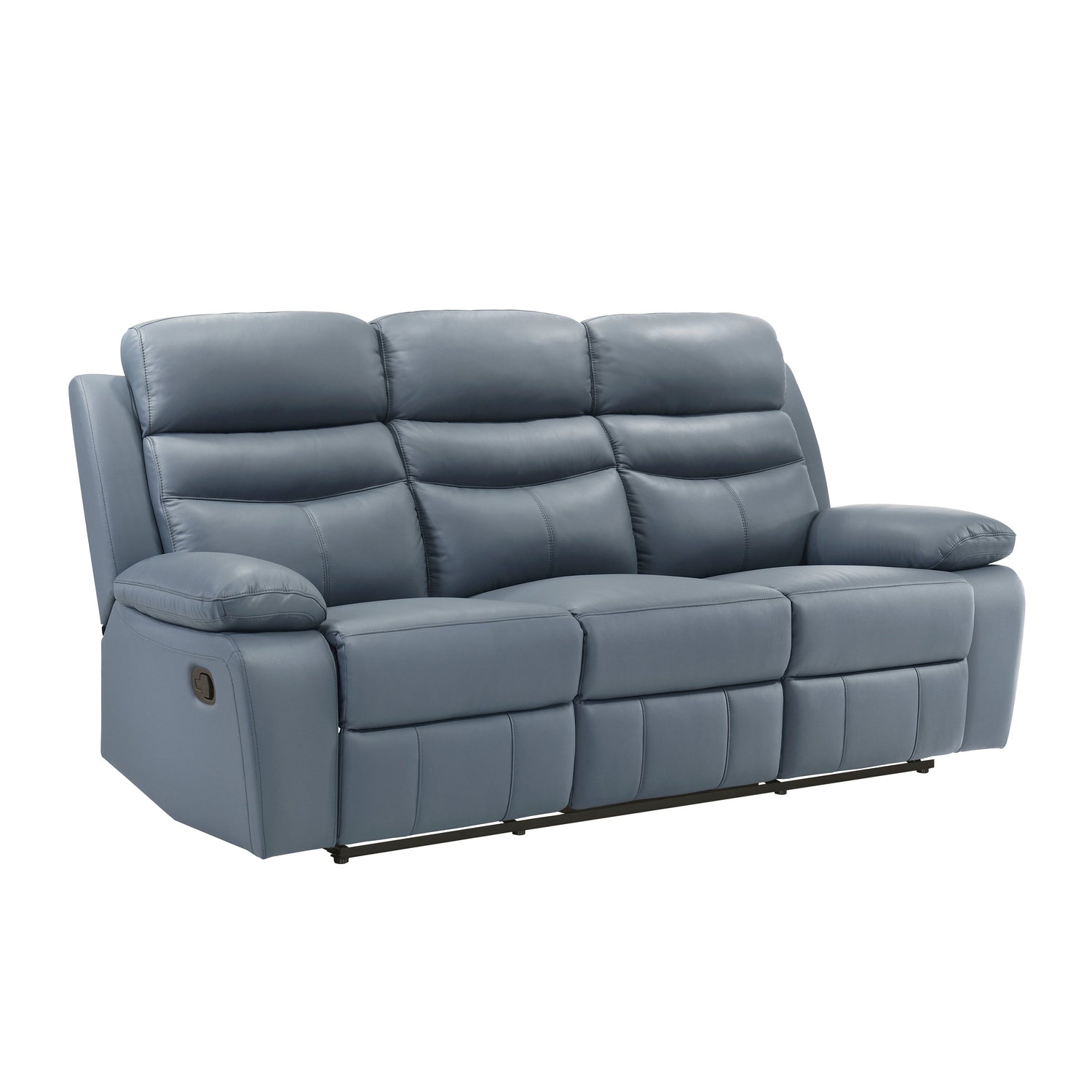 Hancock Blue Leather Double Reclining Living Room Set from Homelegance - Luna Furniture