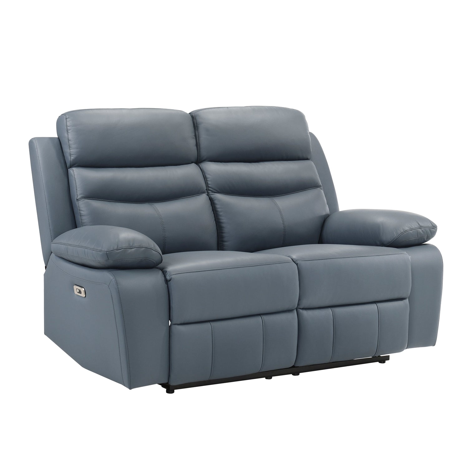 Hancock Blue Leather Power Double Reclining Living Room Set from Homelegance - Luna Furniture