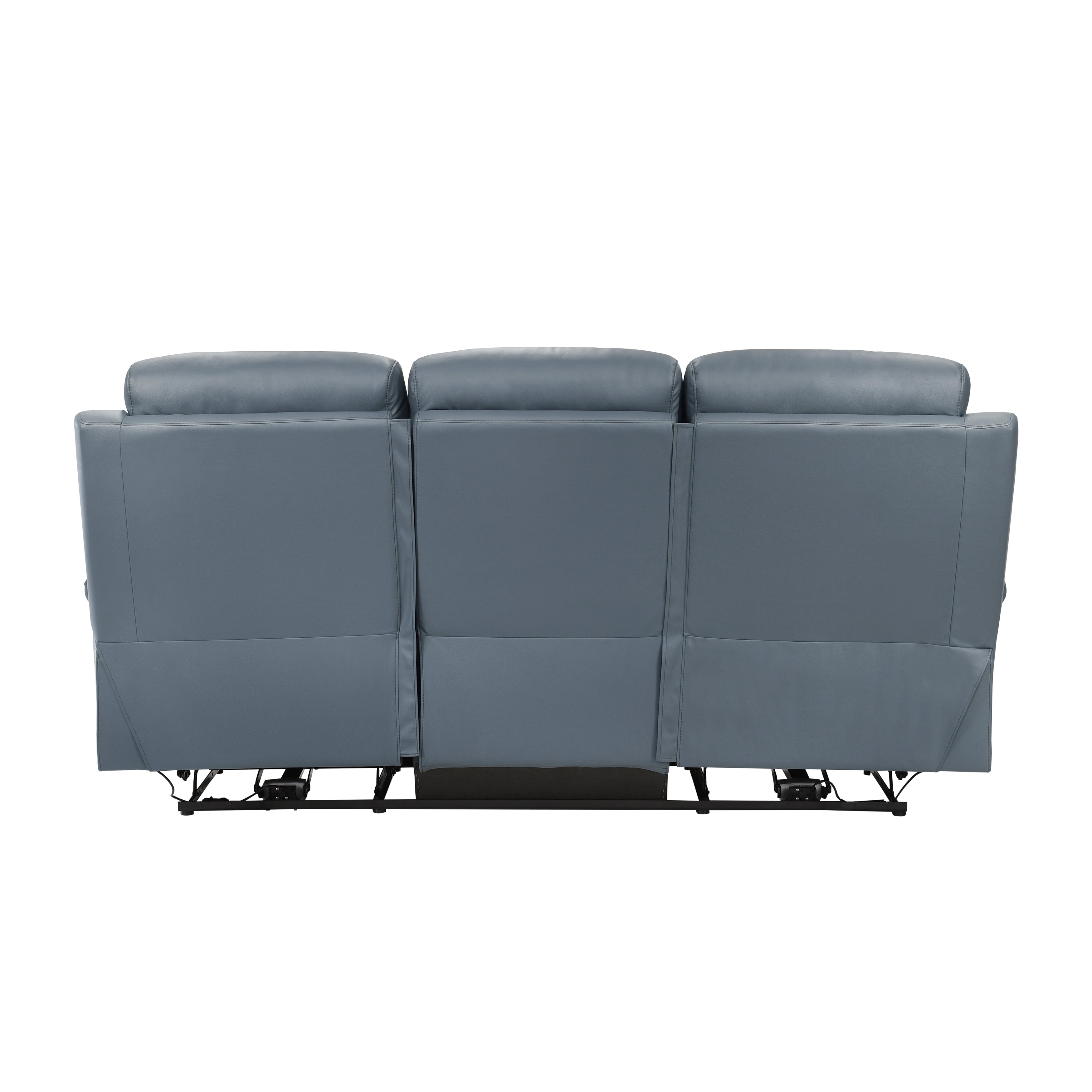 Hancock Blue Leather Power Double Reclining Living Room Set from Homelegance - Luna Furniture