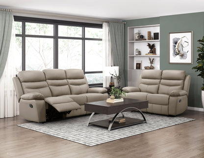 Hancock Latte Leather Double Reclining Living Room Set from Homelegance - Luna Furniture