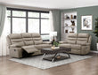 Hancock Latte Leather Double Reclining Living Room Set from Homelegance - Luna Furniture