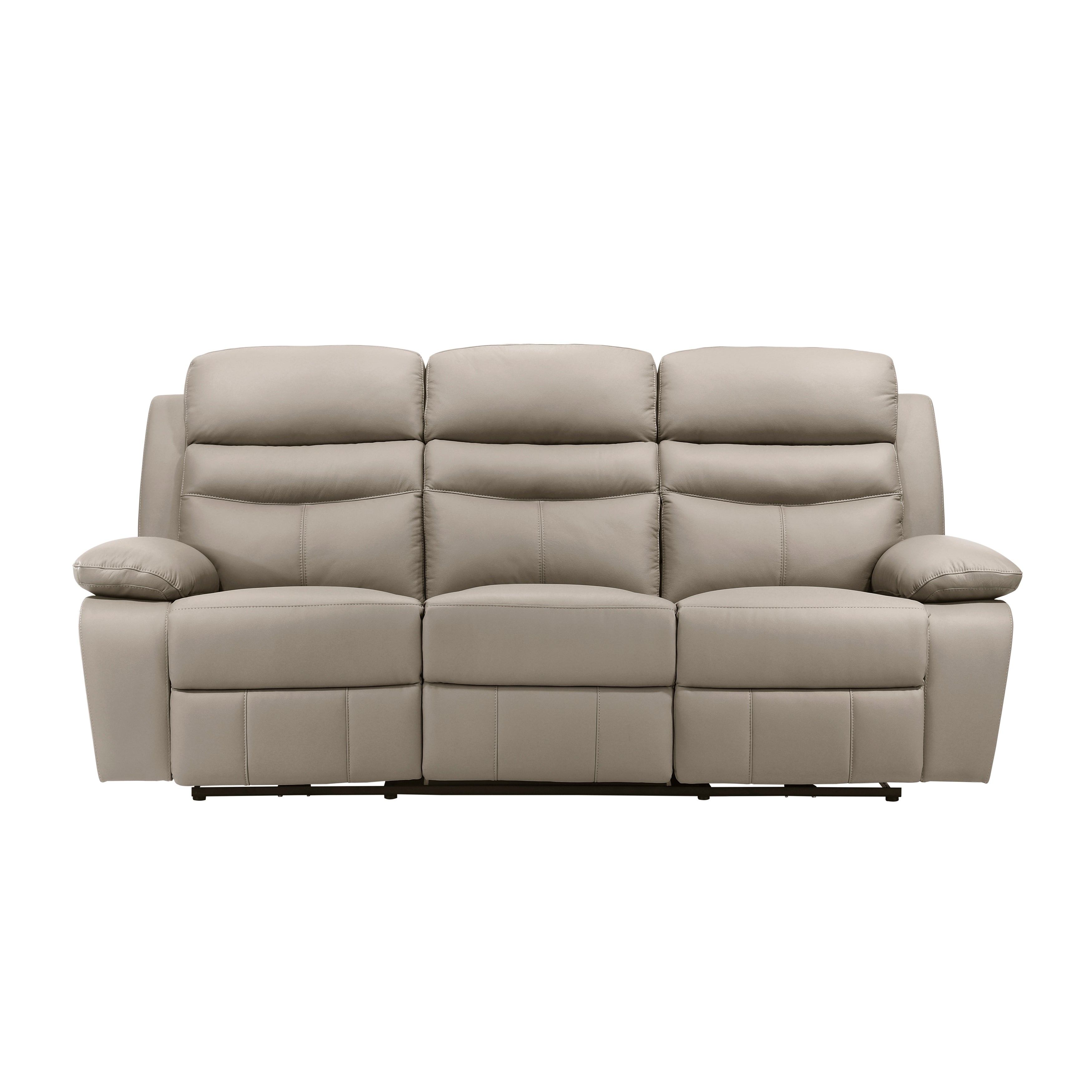 Hancock Latte Leather Power Double Reclining Sofa from Homelegance - Luna Furniture