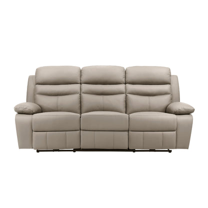 Hancock Latte Leather Power Double Reclining Sofa from Homelegance - Luna Furniture