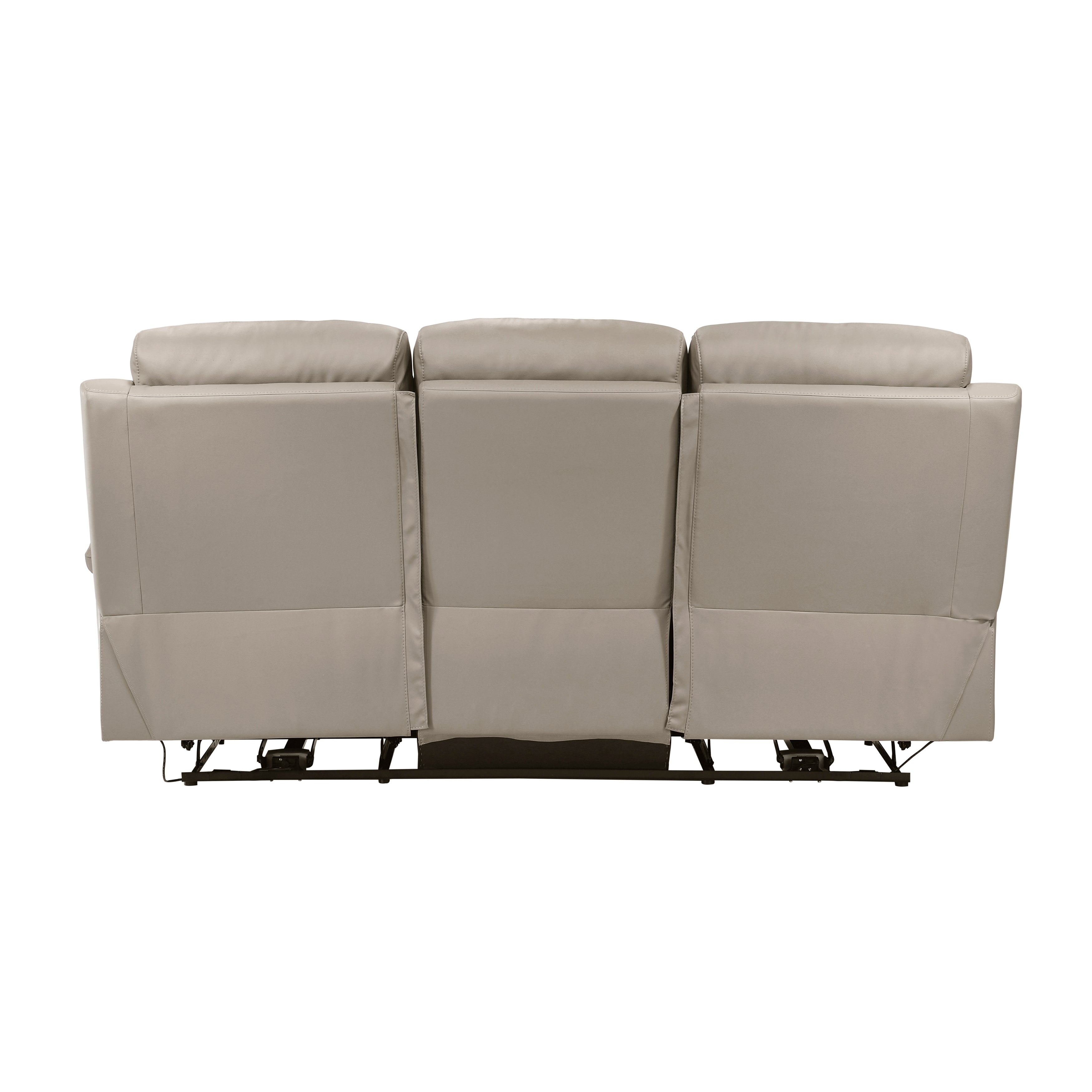 Hancock Latte Leather Power Double Reclining Sofa from Homelegance - Luna Furniture