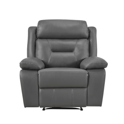 Laconia Dark Gray Leather Double Reclining Living Room Set from Homelegance - Luna Furniture