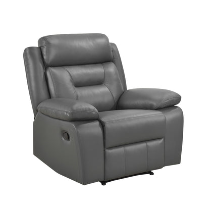 Laconia Dark Gray Leather Double Reclining Living Room Set from Homelegance - Luna Furniture