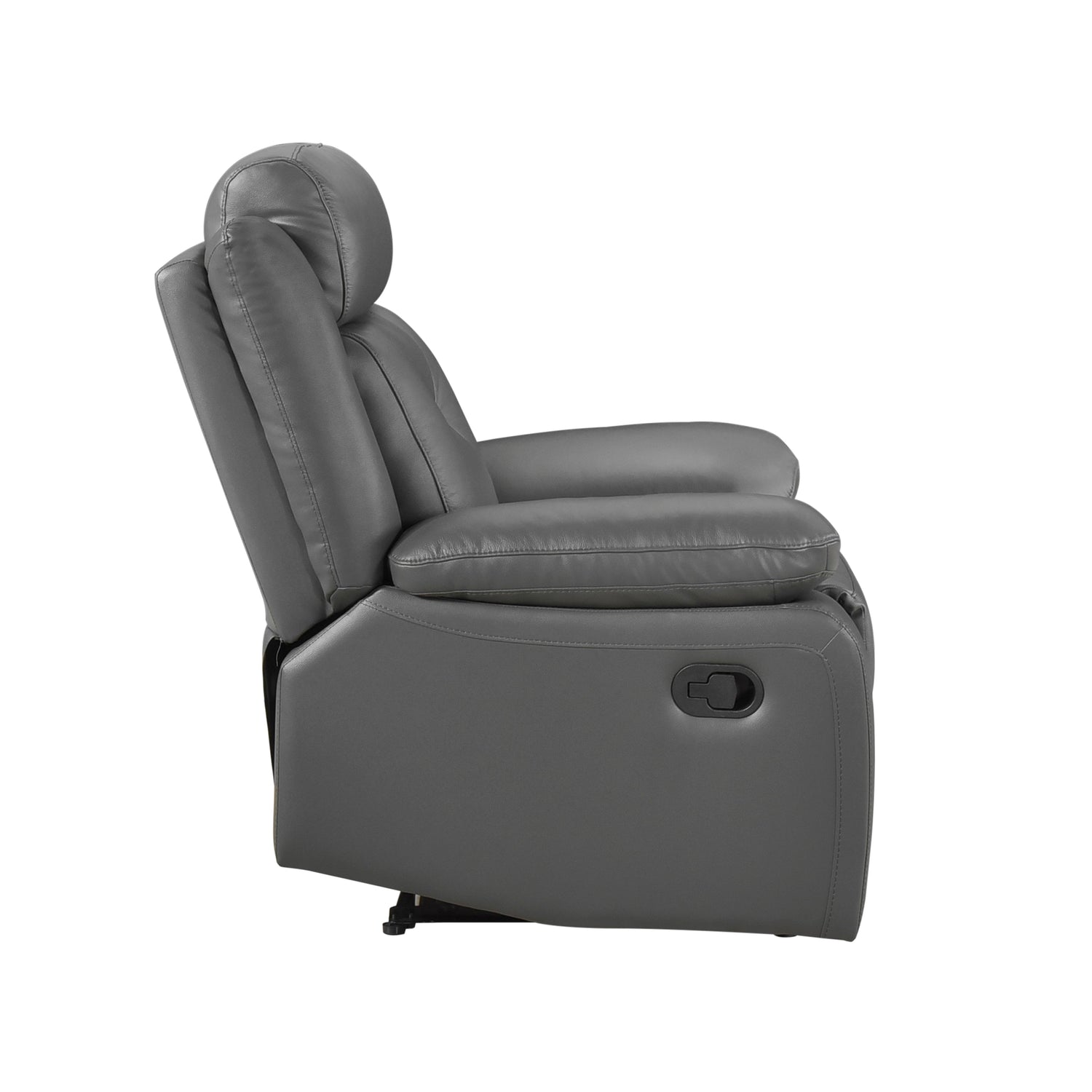 Laconia Dark Gray Leather Double Reclining Living Room Set from Homelegance - Luna Furniture