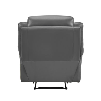 Laconia Dark Gray Leather Double Reclining Living Room Set from Homelegance - Luna Furniture