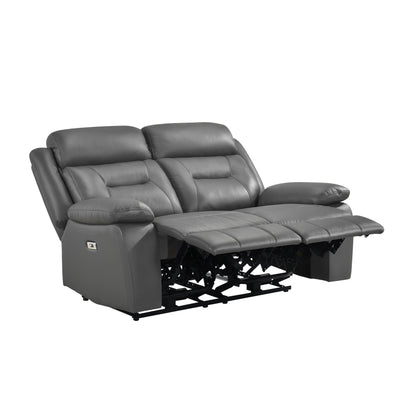 9629DGY-2PW Power Double Reclining Love Seat - 9629DGY-2PW