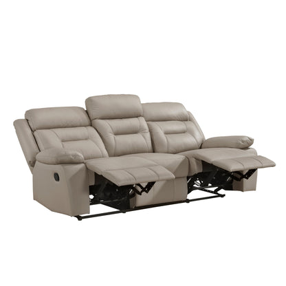 Laconia Latte Leather Double Reclining Living Room Set from Homelegance - Luna Furniture