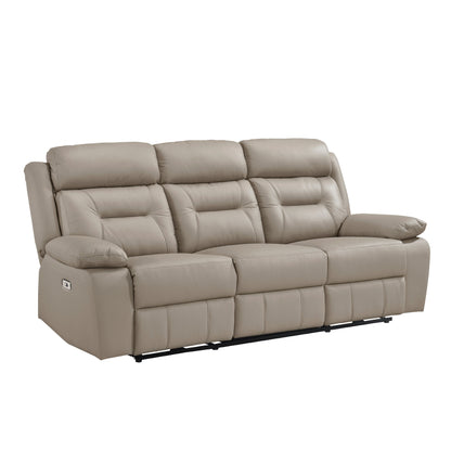 Laconia Latte Leather Power Double Reclining Living Room Set from Homelegance - Luna Furniture