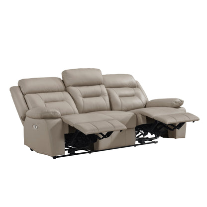 Laconia Latte Leather Power Double Reclining Living Room Set from Homelegance - Luna Furniture