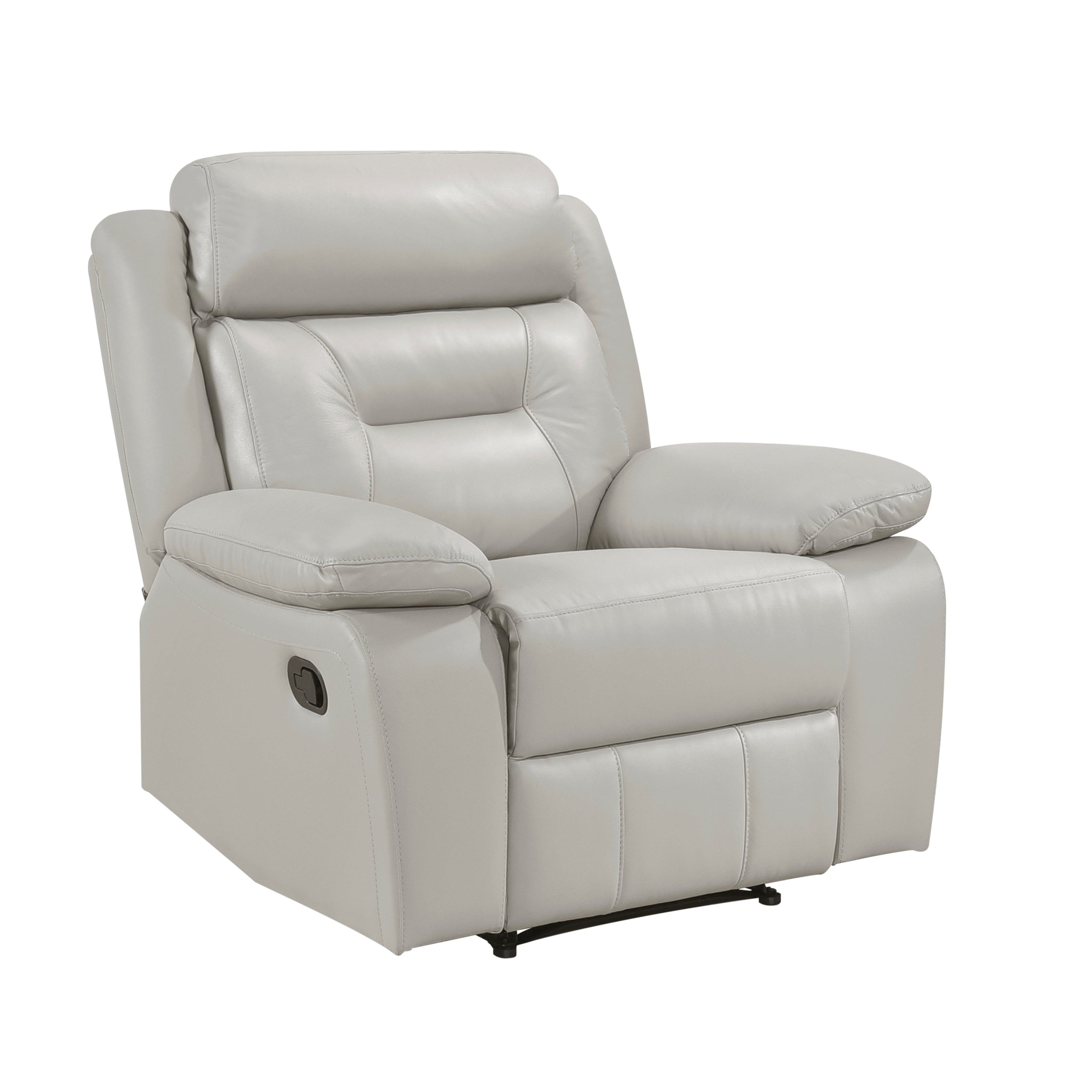Laconia Silver Leather Double Reclining Living Room Set from Homelegance - Luna Furniture