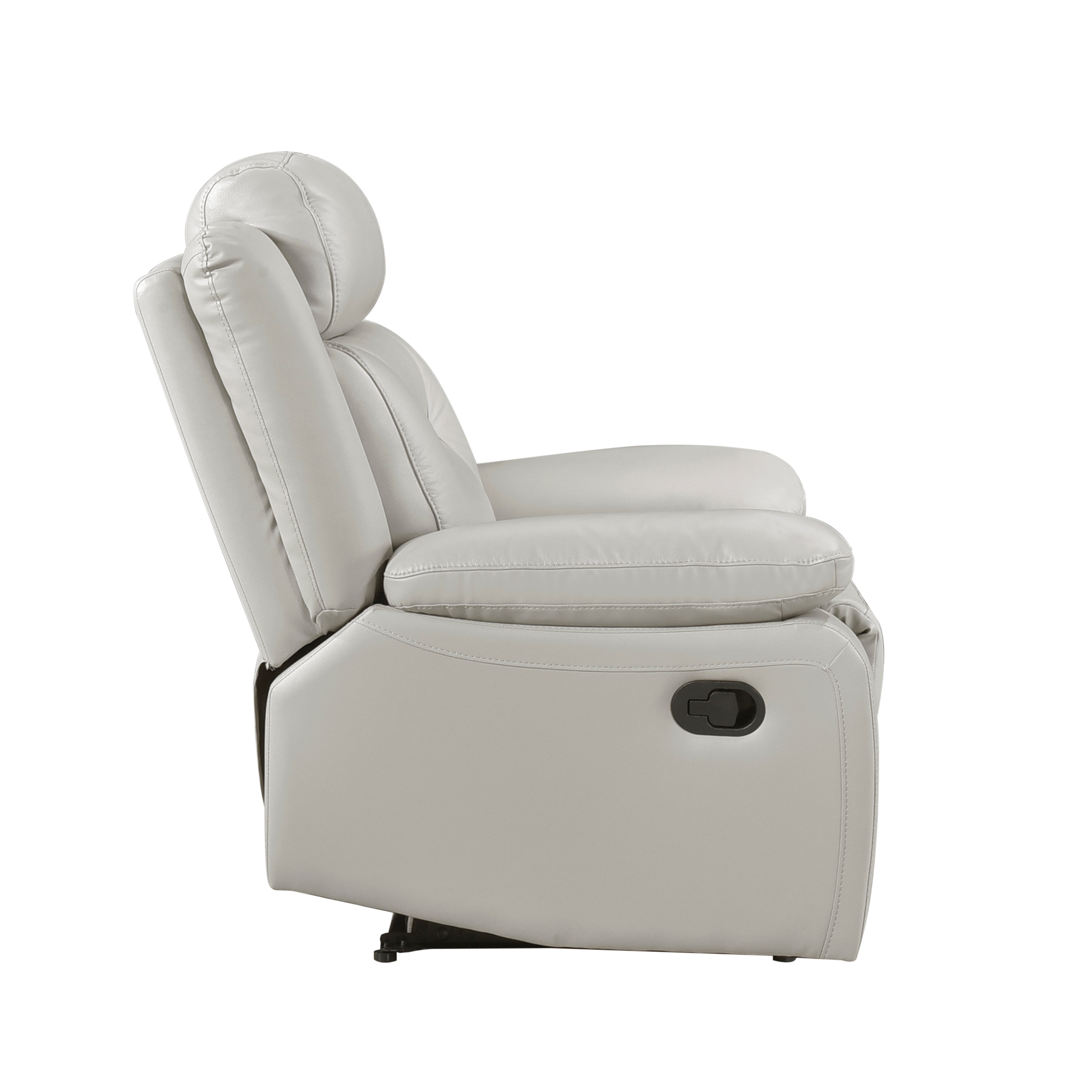 Laconia Silver Leather Double Reclining Living Room Set from Homelegance - Luna Furniture