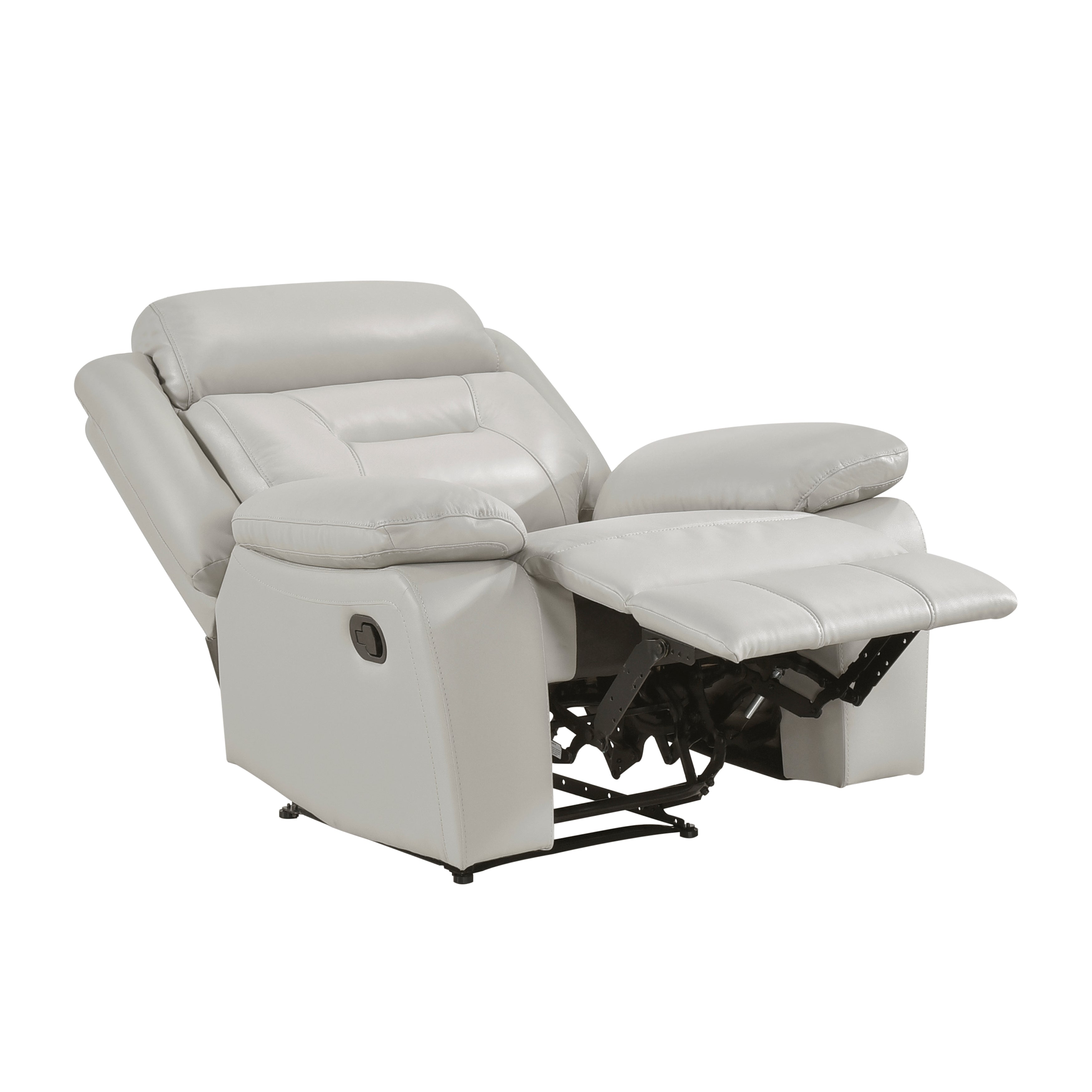 Laconia Silver Leather Double Reclining Living Room Set from Homelegance - Luna Furniture