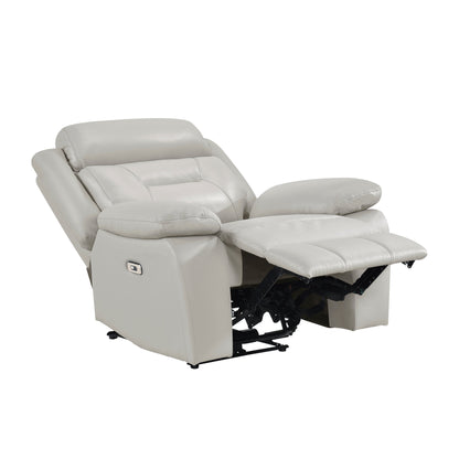 Laconia Silver Leather Power Double Reclining Living Room Set from Homelegance - Luna Furniture