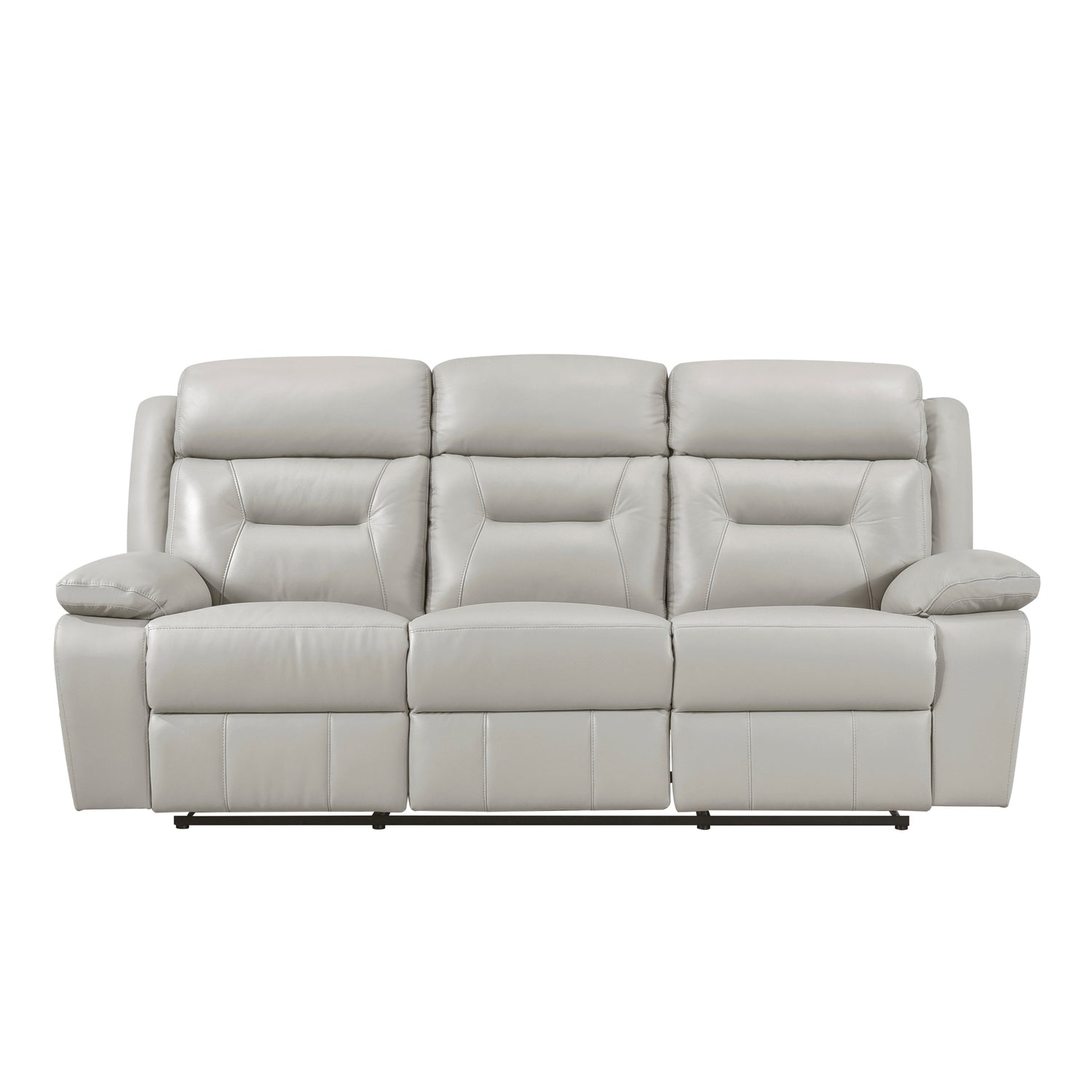 Laconia Silver Leather Double Reclining Living Room Set from Homelegance - Luna Furniture