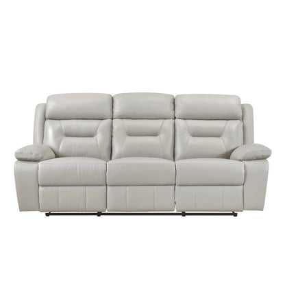 Laconia Silver Leather Double Reclining Living Room Set from Homelegance - Luna Furniture
