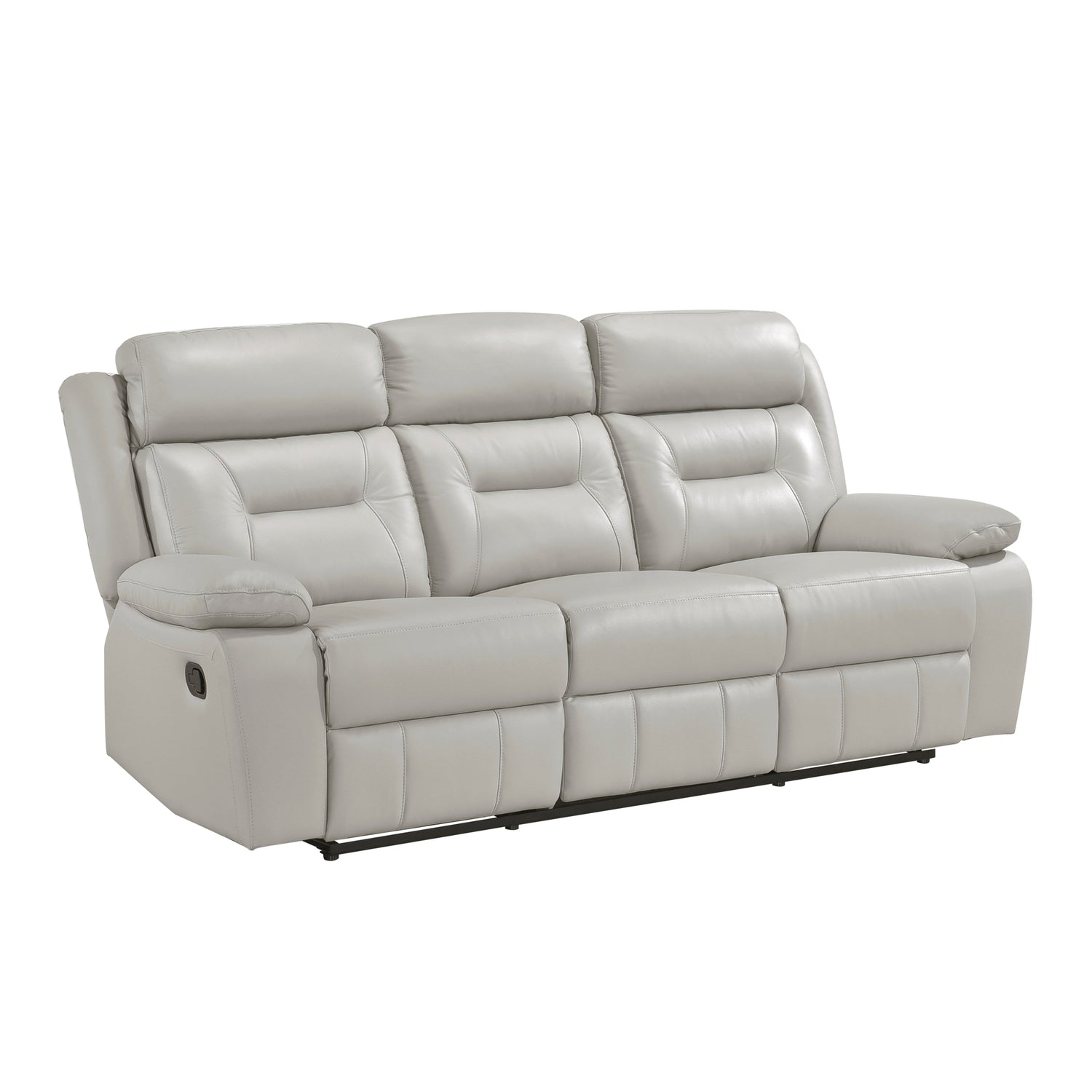 Laconia Silver Leather Double Reclining Living Room Set from Homelegance - Luna Furniture