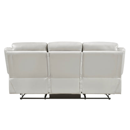 Laconia Silver Leather Double Reclining Living Room Set from Homelegance - Luna Furniture