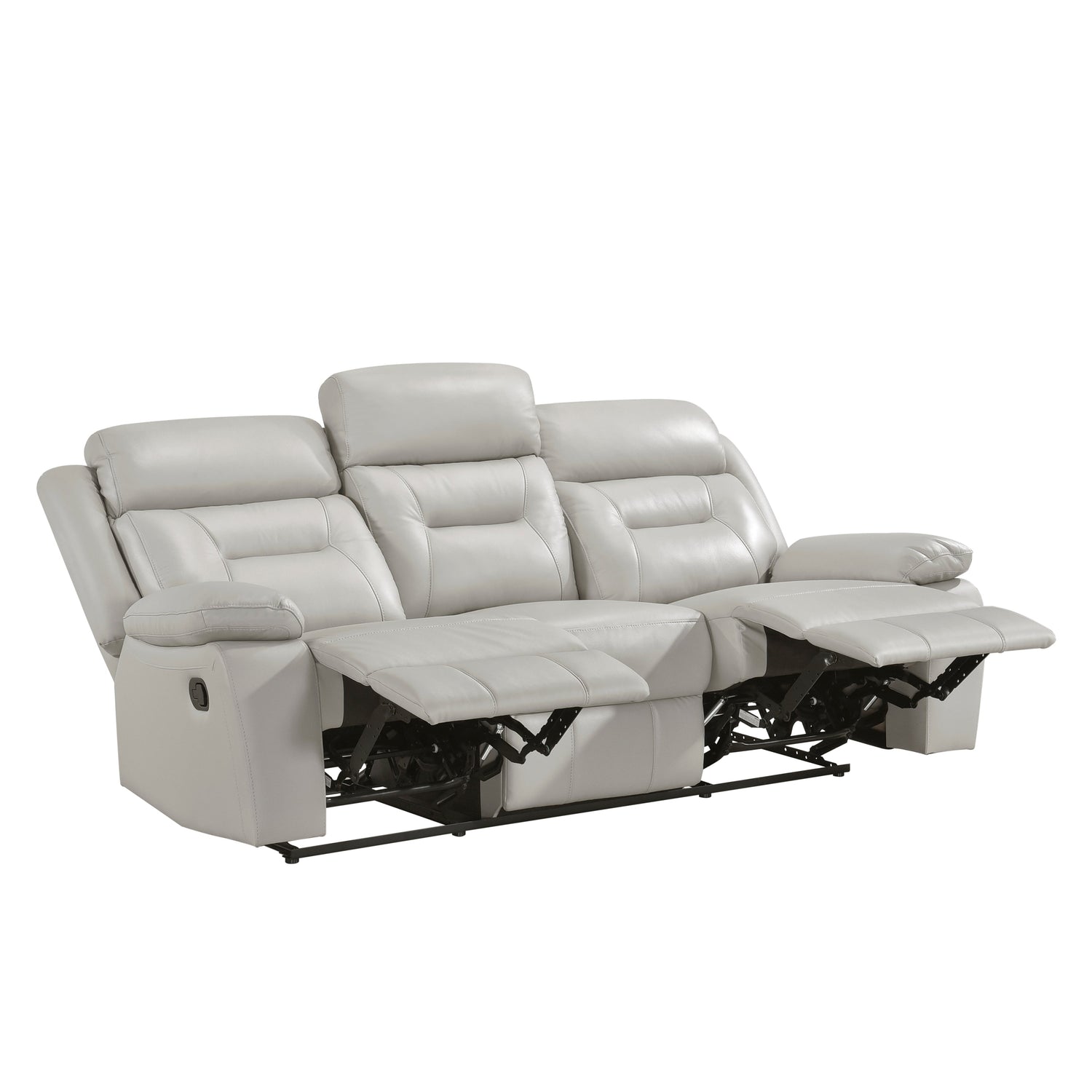Laconia Silver Leather Double Reclining Living Room Set from Homelegance - Luna Furniture