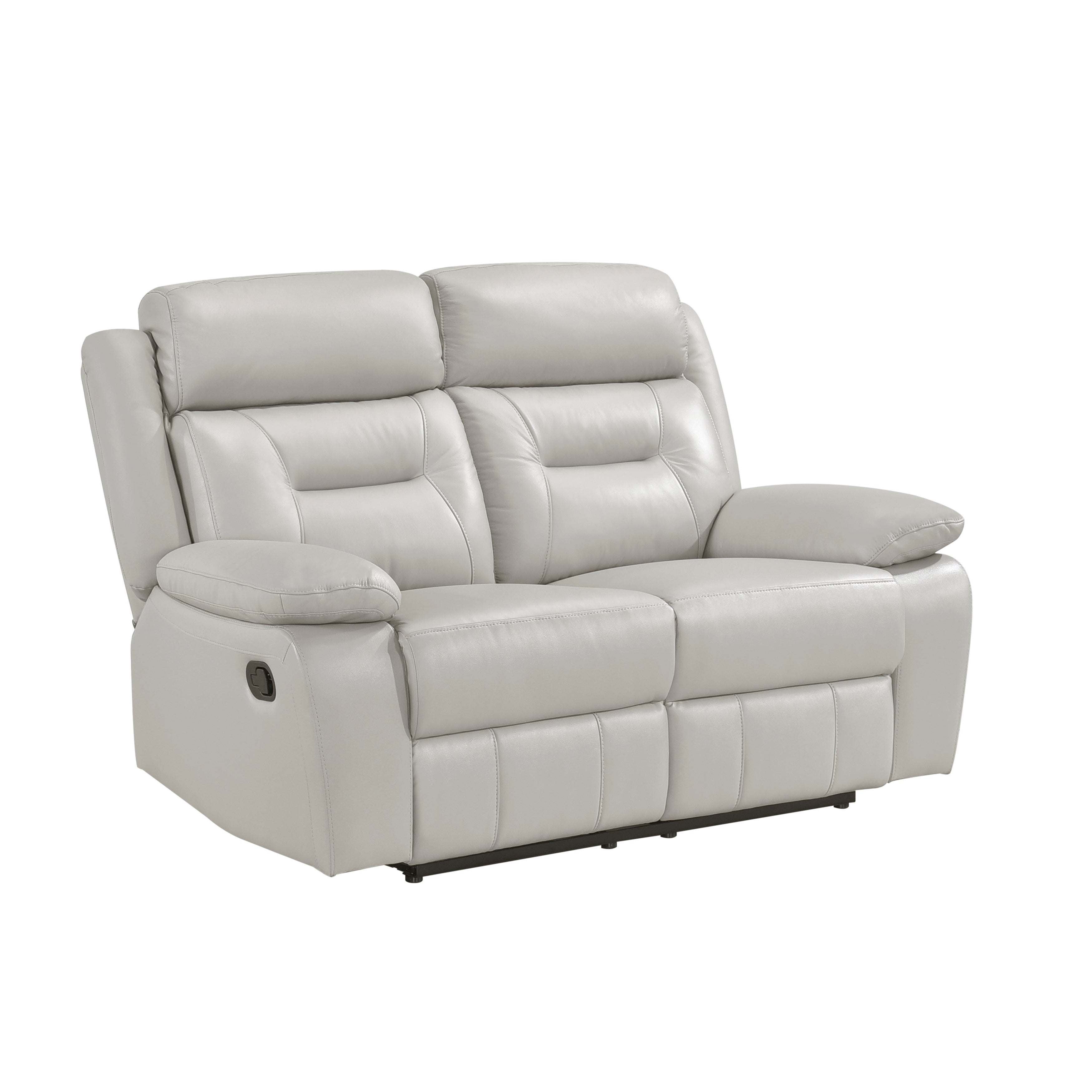 Laconia Silver Leather Double Reclining Living Room Set from Homelegance - Luna Furniture