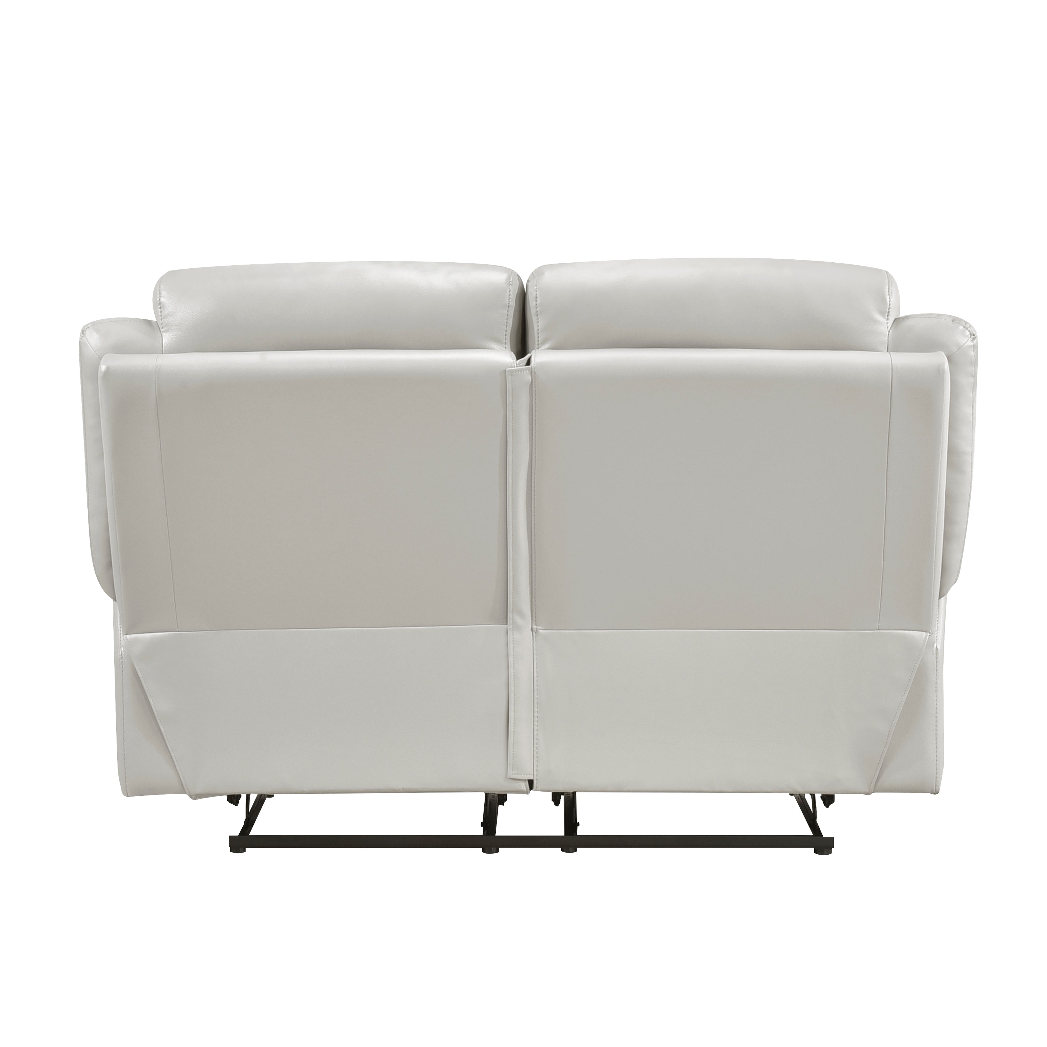 Laconia Silver Leather Double Reclining Living Room Set from Homelegance - Luna Furniture