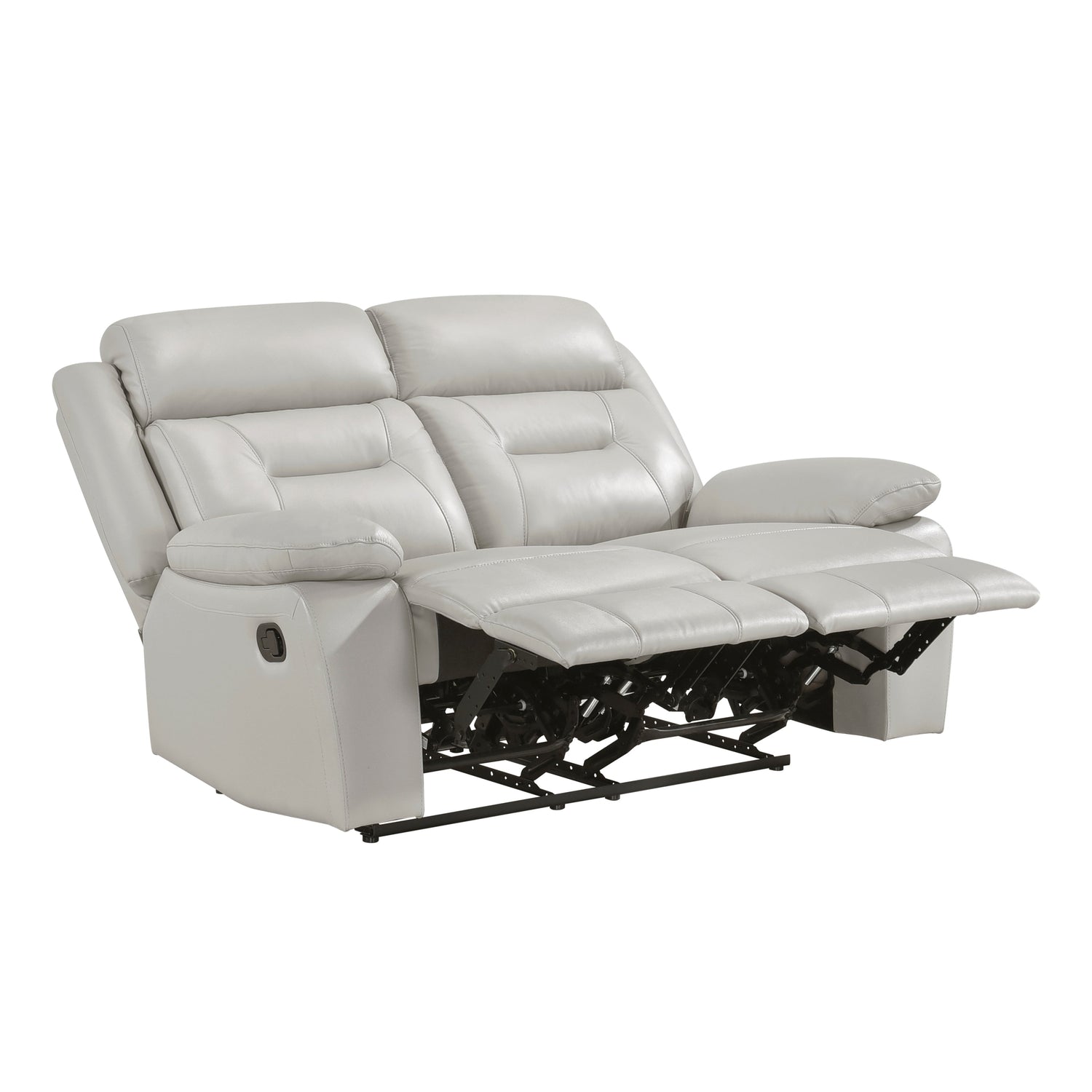 Laconia Silver Leather Double Reclining Living Room Set from Homelegance - Luna Furniture