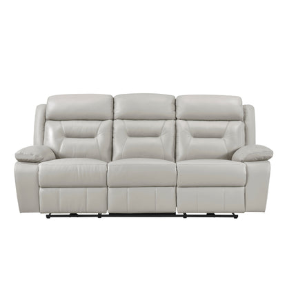 Laconia Silver Leather Power Double Reclining Living Room Set from Homelegance - Luna Furniture