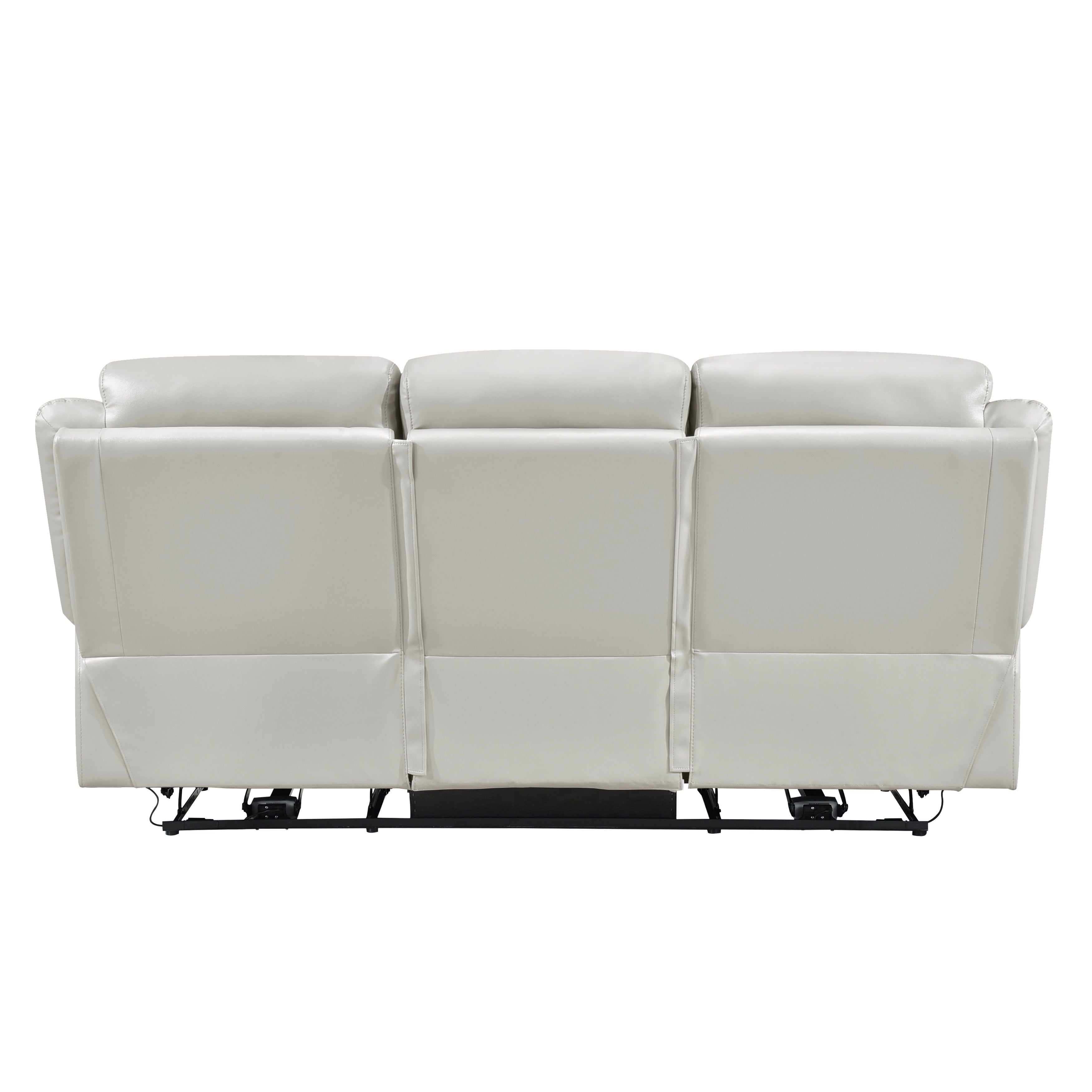 Laconia Silver Leather Power Double Reclining Living Room Set from Homelegance - Luna Furniture