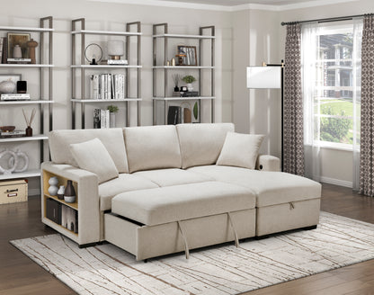 9630BE*22LRC (2)Sectional with Right Chaise, Pull-out Bed and Hidden Storage, Charging Ports - 9630BE*22LRC