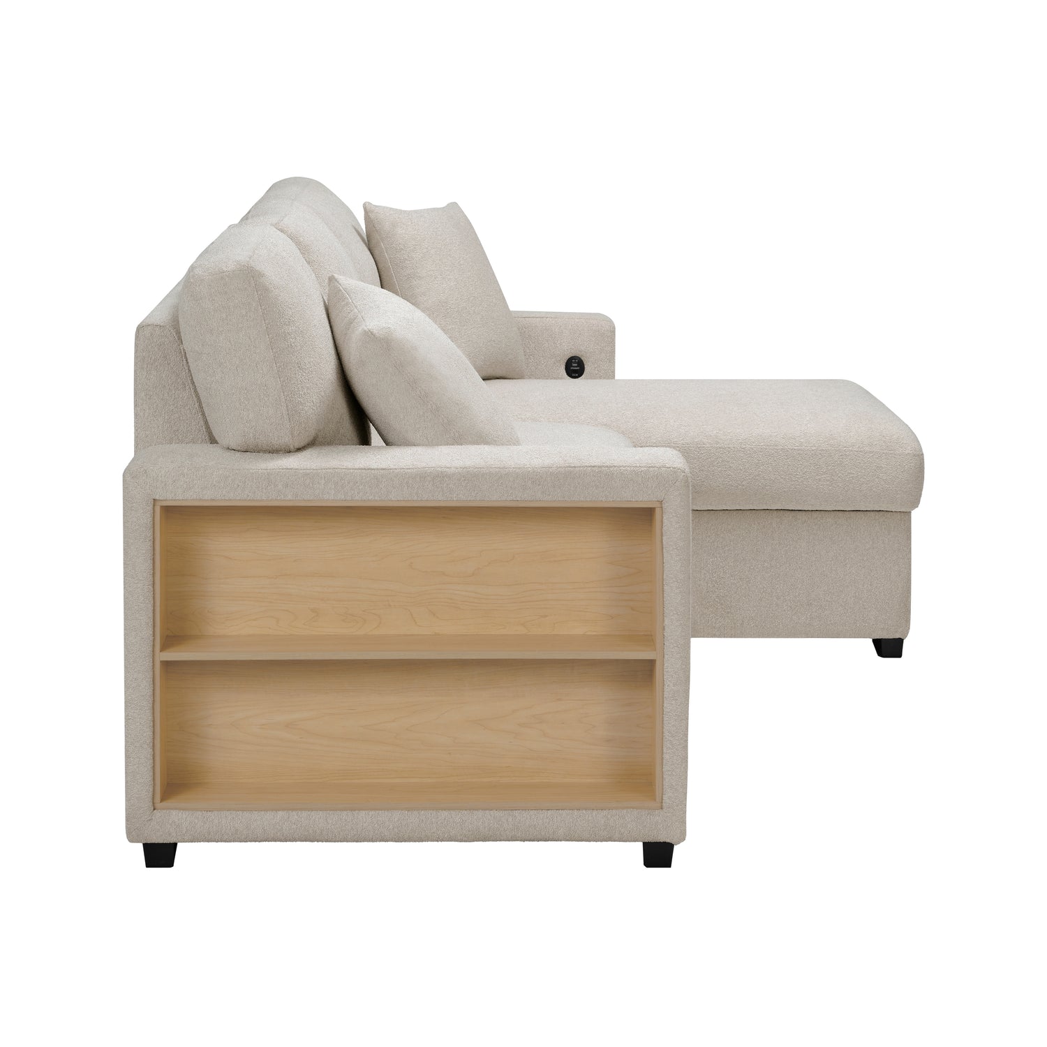 9630BE*22LRC (2)Sectional with Right Chaise, Pull-out Bed and Hidden Storage, Charging Ports - 9630BE*22LRC