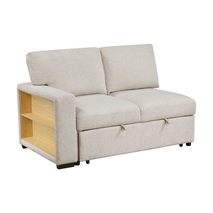 9630BE-2L Left Side 2-Seater with Pull-out Bed and Charging Ports, 2 Arms with Shelves - 9630BE-2L