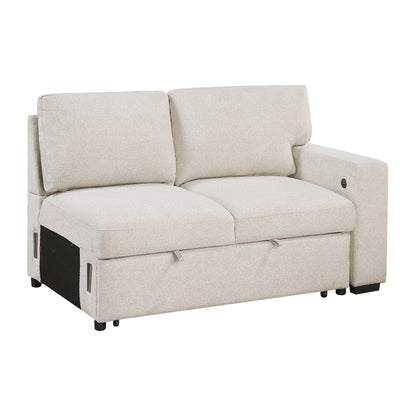 9630BE-2R (2/2)Right Side 2-Seater with Pull-out Bed and USB Ports, 2 Arms with Shelves - 9630BE-2R