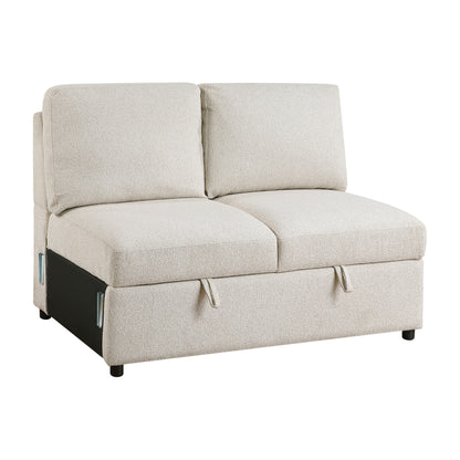 9630BE*32LRC (3)Sectional with Right Chaise, Pull-out Bed and Hidden Storages, Charging Ports - 9630BE*32LRC
