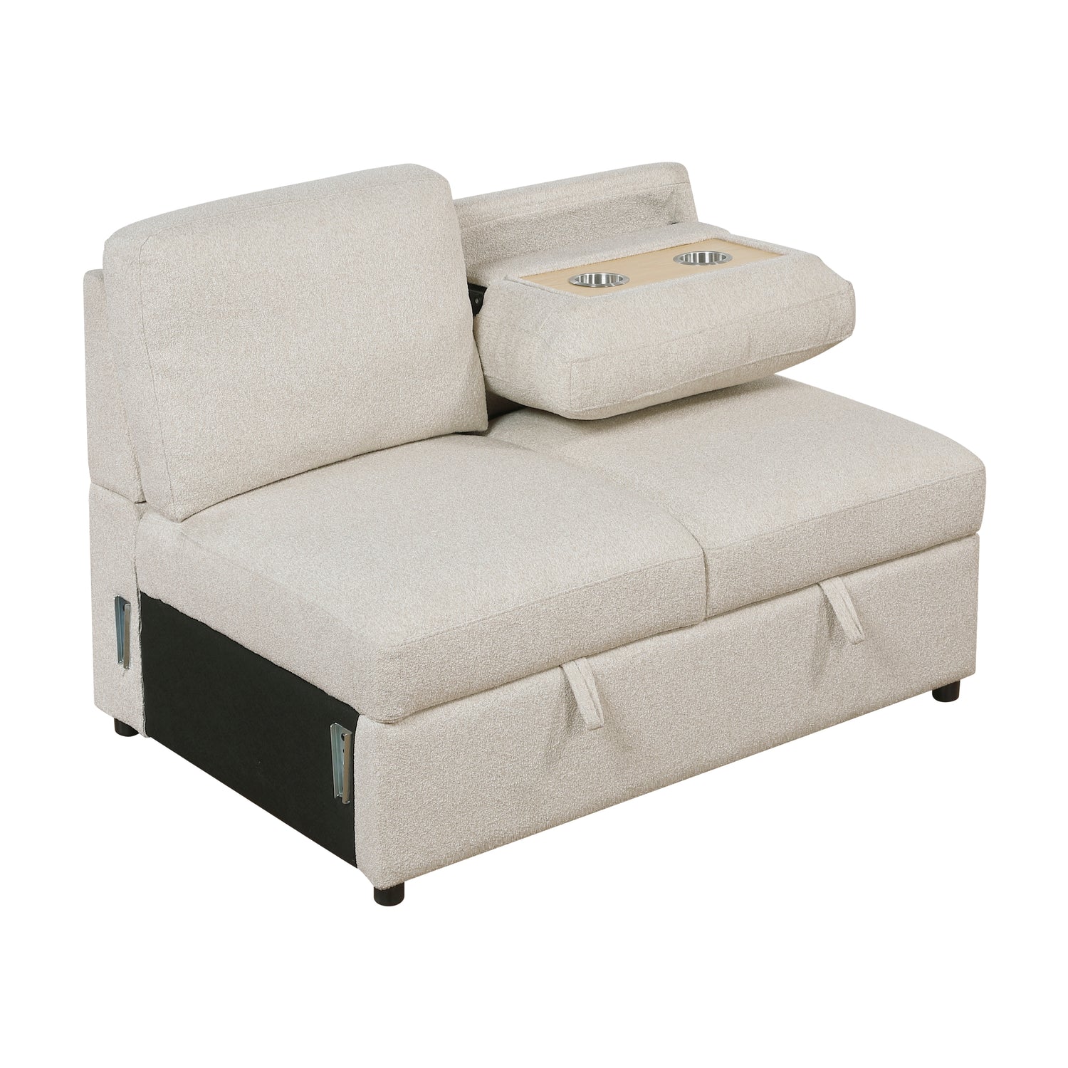 9630BE*32LRC (3)Sectional with Right Chaise, Pull-out Bed and Hidden Storages, Charging Ports - 9630BE*32LRC