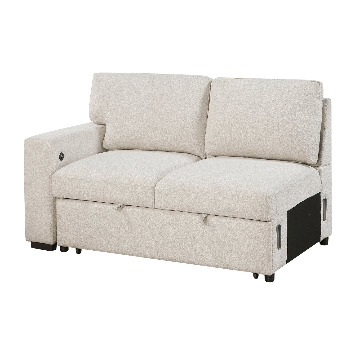 9630BE*32LRC (3)Sectional with Right Chaise, Pull-out Bed and Hidden Storages, Charging Ports - 9630BE*32LRC