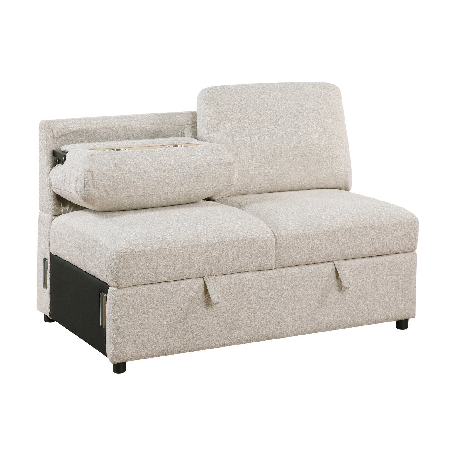 9630BE*3LC2R (3)Sectional with Left Chaise, Pull-out Bed and Hidden Storages, Charging Ports - 9630BE*3LC2R